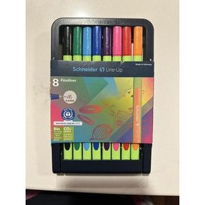 Schneider Line-Up Felt Pen Fine Point .4mm Assorted Colors 8 Pack PSY191098 NIB